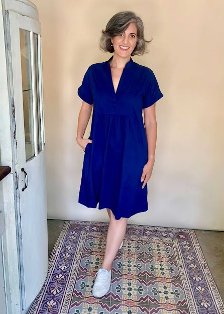שמלת קאפרי| כחול