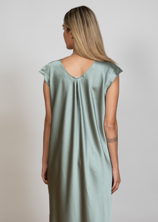 אוליביה נילוס ירוק מעושן | שמלה